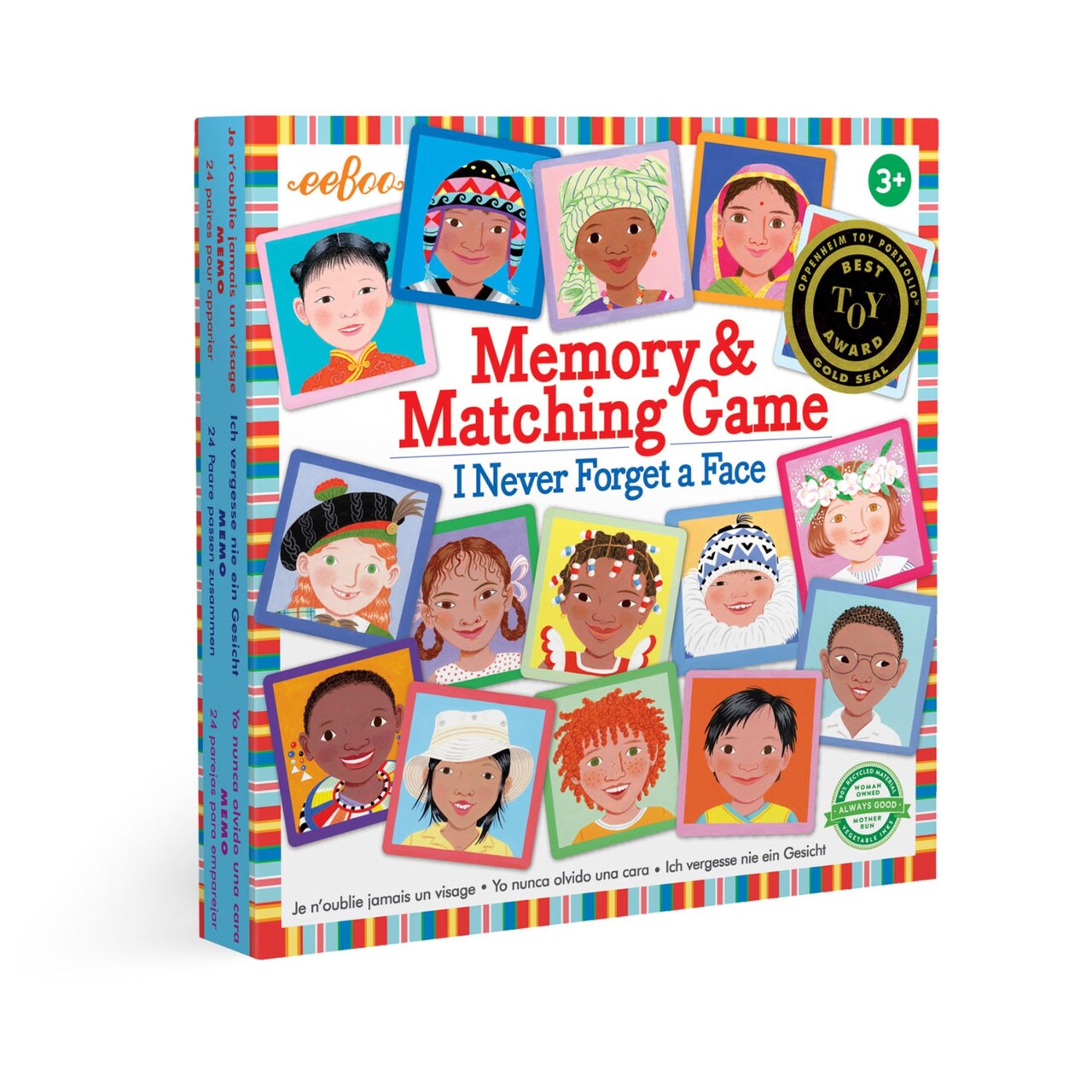 eeBoo: I Never Forget a Face, Memory & Matching Game, Developmental and Educational, 24 Pairs to Match, Single or Multiplayer Function, For Ages 3 and up